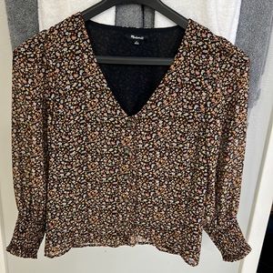 Madewell Blouse Smocked-Cuff Button-Front Shirt in Folktale Paisley - 2